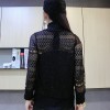  9610 autumn and winter new high-end women's fur coat personality stitching semi-high collar lace bottoming shirt