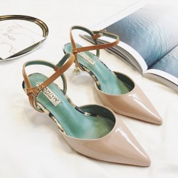 Korean black sexy high heels pointed-toe sandals