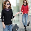 Real shot 2017 autumn and winter new large fake two sets of sweaters women 's shirt shirt sweater women 5534