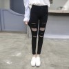 1673 real shot in the spring of the new outside wear elastic hole plus nine points underwear pants female Korean pencil pencil pants