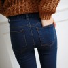 1823 Autumn high waist jeans jeans female black pencil pants students Slim thin slender stretch straight jeans