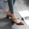 2017 new Korean version pointed thick high-heeled shoes