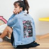 Real shot 8896 # 2017 new Korean version of loose denim jacket female