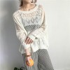 Real shot price of Hong Kong taste ulzzang retro loose lantern sleeves knitted sunscreen shirt women