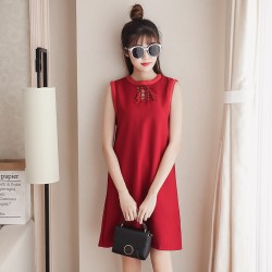 6230 temperament bowtie sleeveless dress