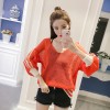 Korean fashion V - neck wide loose sweater long - sleeved jacket 554