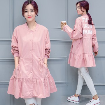 7086# 2017 spring new Korean fashion printed loose thin women coat fashion jacket