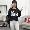 8501 YES pattern loose large size thicken wool lovers sweatshirt