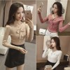 851 solid color slim V-neck long sleeve sweater