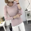 8073 # autumn and winter new women's Korean sweater women's bottom shirt wave collar collar Slim was thin sweater