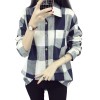 5010 autumn new Korean style plaid long sleeves loose joker shirt