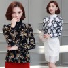 9003 wool lining chiffon long sleeve lace shirt 