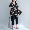 large size women's cotton printing dots waist thin T shirt skirt 8790 #