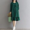 8267 Autumn retro long sleeves round neck knit dress