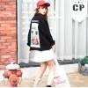 8650 Harajuku cartoon print back denim jacket 