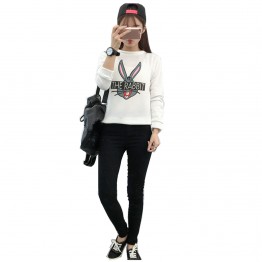 8478 woolen thickened printing round neck sweatshirt