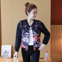 3660  loose long sleeve casual printing baseball  jacket