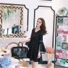 2039 black swan pearl ladies temperament dress