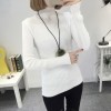 8081 # autumn and winter new Slim was thin high collar collar sweater female Korean long-sleeved wild base sweater