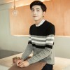 M842 Korean stripes round neck stretch men's sweaters