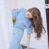 2017 summer Korean version of loose jeans high waist burr nine points cowboy wide leg pants female was thin straight jeans # 007