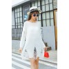 8813 large size fashion ribbon long sleeve hole ice silk shirt