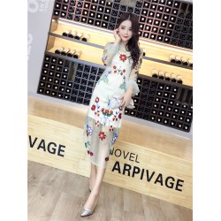 8057 new ladies embroidery grenadine sexy transparent dress