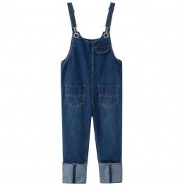 555 loose large size suspender jeans