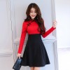 2633 autumn new lady contract color cheongsam collar dress