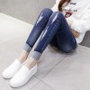 126 pregnant women autumn and winter holes slim pencil jeans