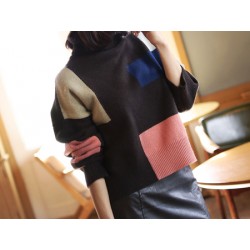 1066 personality high collar rabbit cashmere sweater