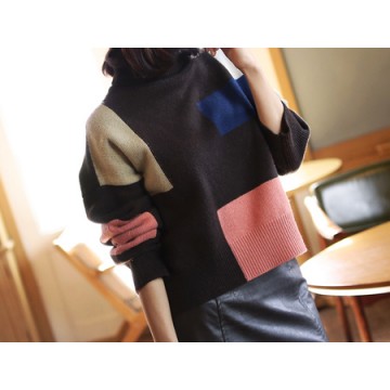 1066 personality high collar rabbit cashmere sweater