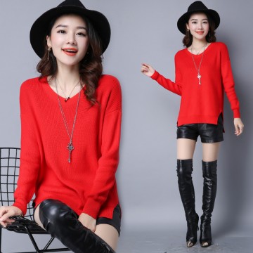 2017 autumn and winter new large size loose sets of thickening sweater women 's winter sweater shirt 8067