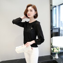 8028 elastic lace chiffon bottoming shirt