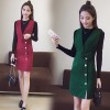 6201 Long Sleeve Slim Woolen Dress with knitting tops