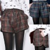 8009 plus big size women tight waist wide legs shorts 