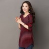 6036 plus size stripes bottoming t-shirt