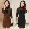 Elegant strap skirt autumn and winter woolen skirt dress 0886