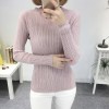 8086 slim semi-high collar Korean fashion long sleeve sweater