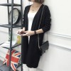 8101 Medium long Korean loose sweater cardigan