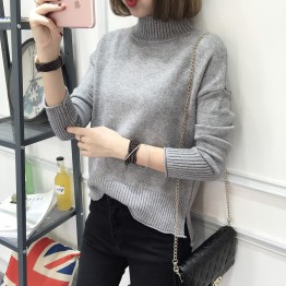 8102 women's autumn and winter new Korean fashion long-sleeved turtle neck sweate