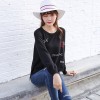 6101 embroidery loose round neck sweater