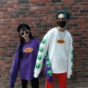 88001 couple Harajuku alien printing round neck loose long sleeve sweatshirt