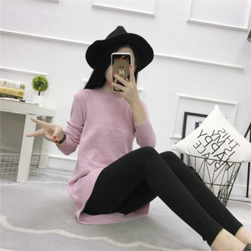 9090 autumn and winter Korean fashion pure color long knitting sweater