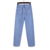 Spring and autumn new high waist wide leg loose straight denim nine pants