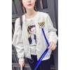 South Korea ulzzang loose spring and autumn clothing belt jacket female Harajuku students spell color couple BF baseball service