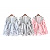 8378 chic navy style stripes hooded fake two pieces irregular shirt