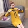 2017 autumn new bow tie with Korean fashion pregnant women dress 8282 #