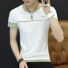 1011 Slim round neck tonic striped cotton  t-shirt