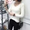 8093 # Korean fashion thin V collar sweater students autumn and winter slim sweater